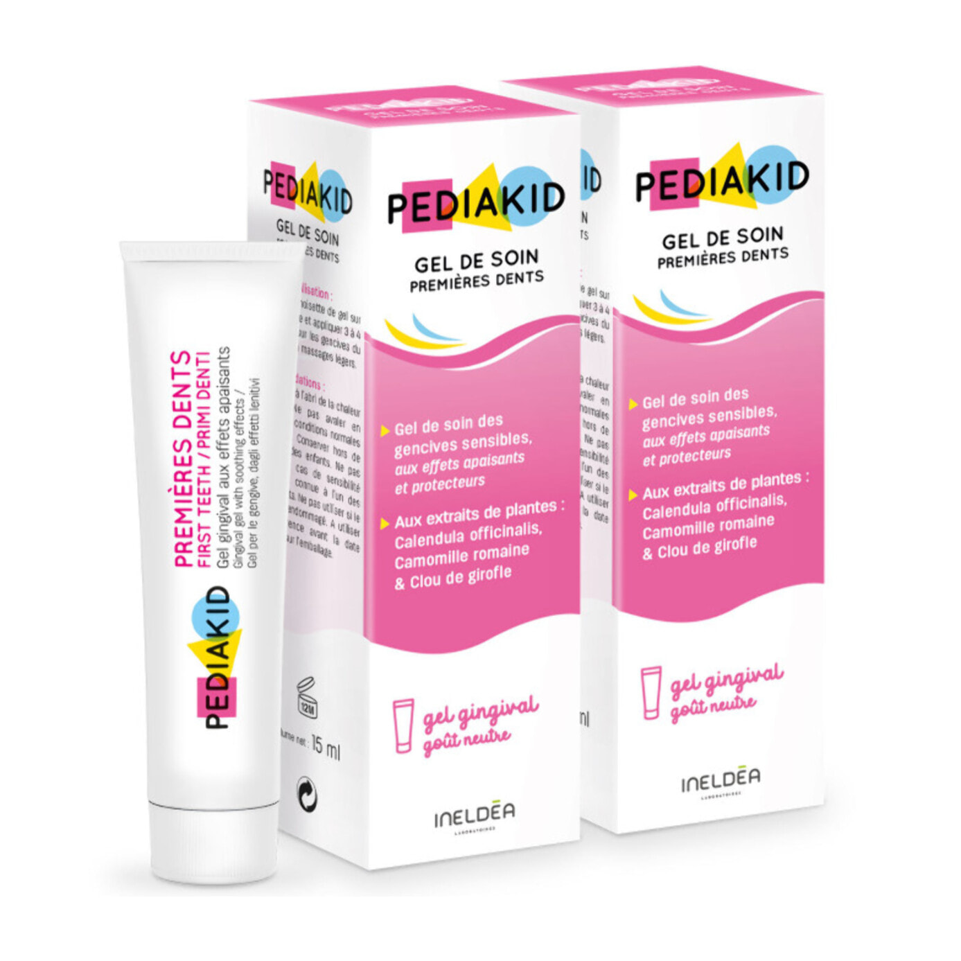 PEDIAKID - Gel de Soin Premières Dents - Gel gingival naturel - Effet apaisant & protecteur en cas de poussées dentaires - Sans parabènes, ni triclosan, ni phtalates, ni BPA - Lot de 2