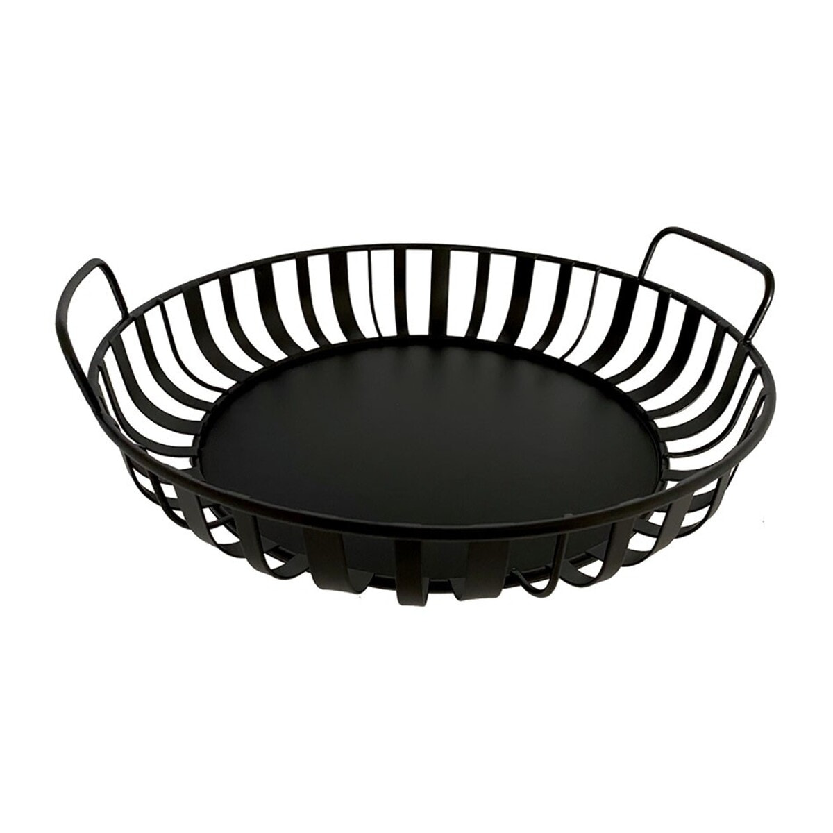 Plateau en fer noir avec poignées