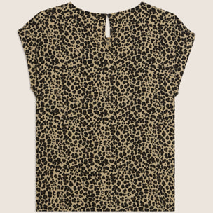 T-shirt Manica Corta in Viscosa fantasia Animalier