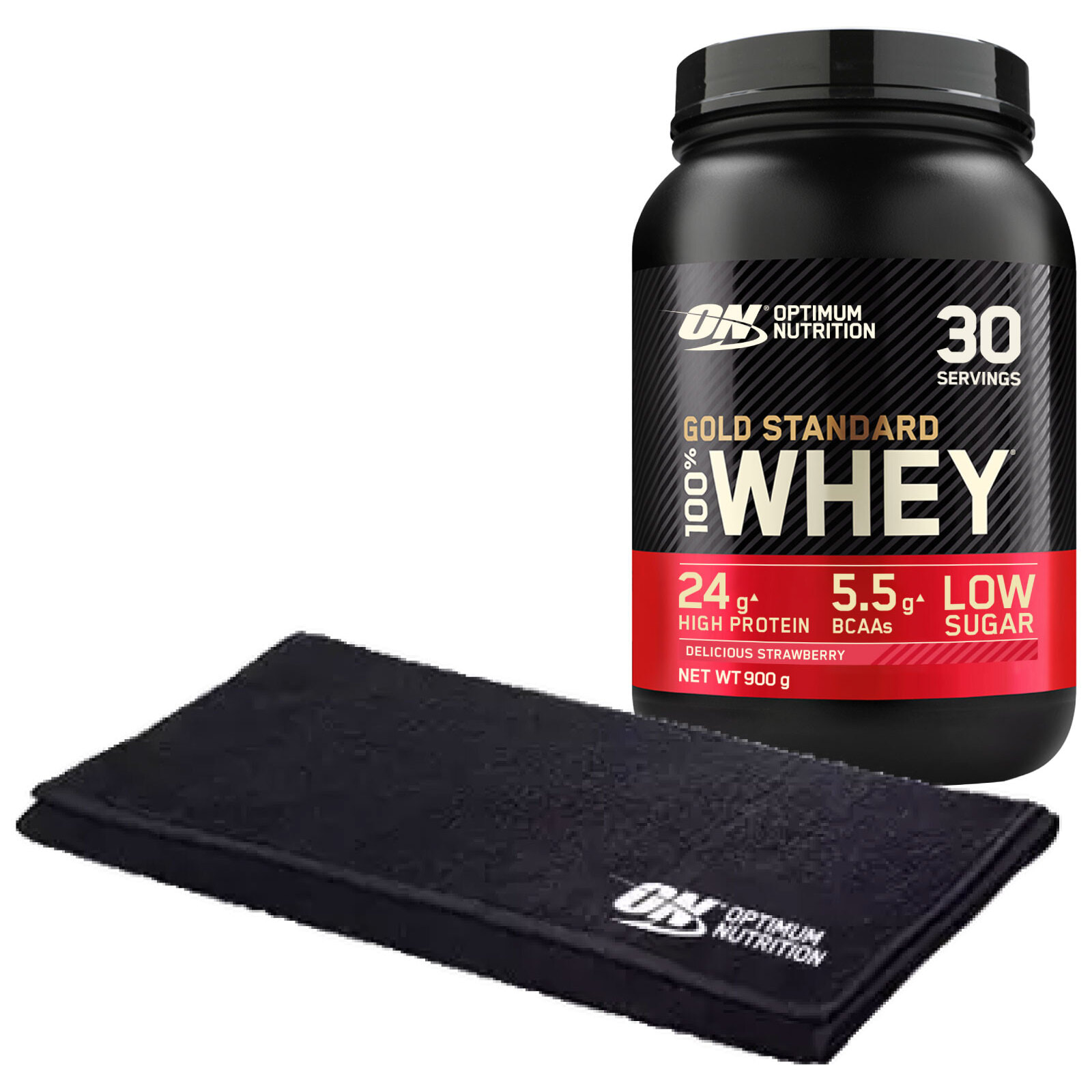 Proteine Isolate in Polvere Fragola 900g Gold Standard 100% Whey con Aminoacidi + Asciugamano