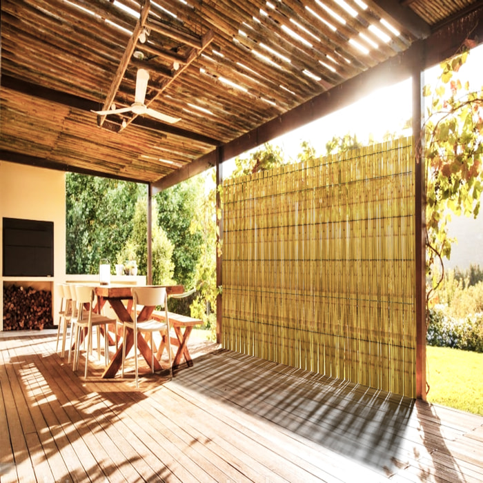 Arella In Canna Cannette In Bamboo Pelato Bambù Naturale Da 5 mm Arelle Canniccio Decorativo Recinzione Stuoia Ombreggiante Frangivista 2 x 5 M