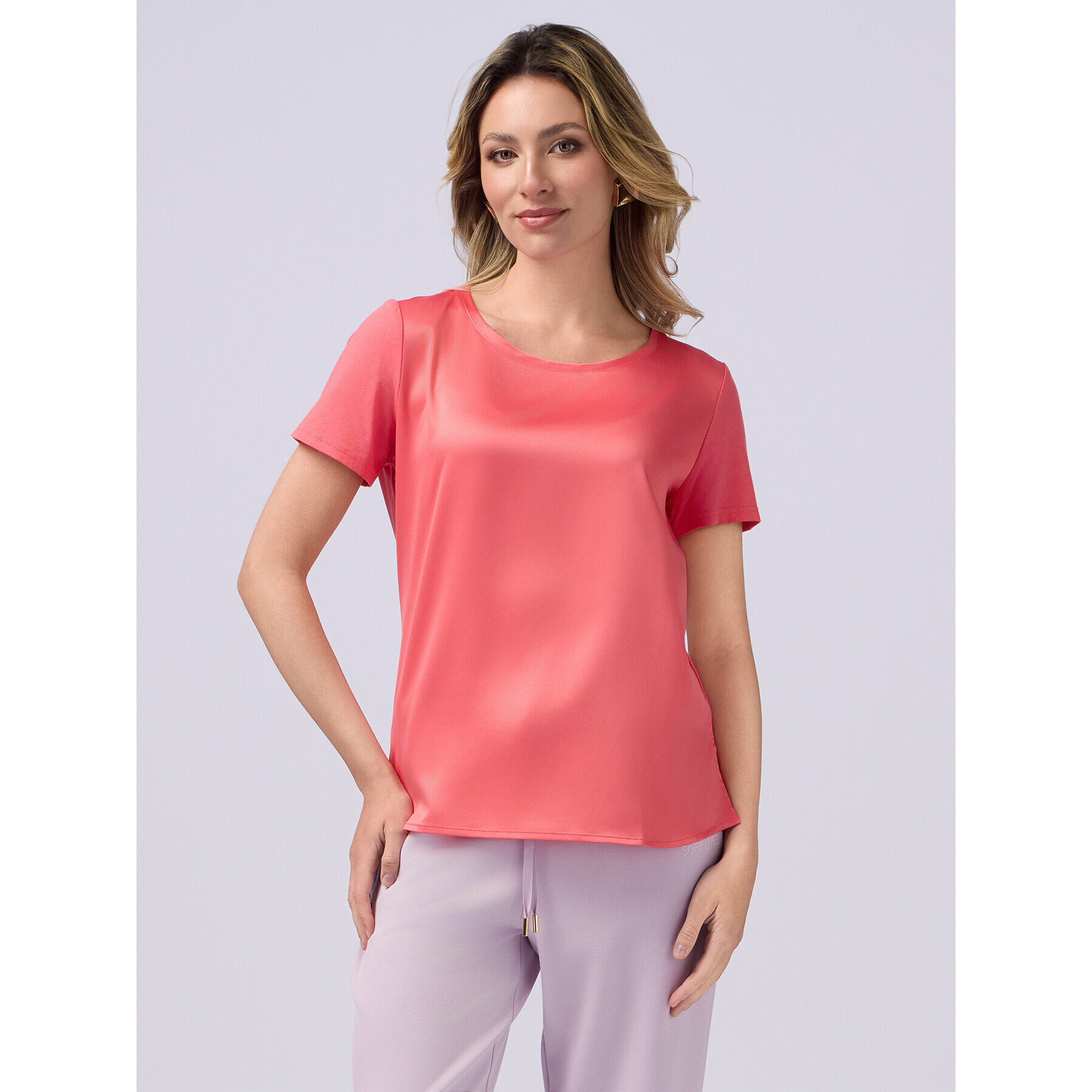 Oltre - Camiseta bimaterial - Rojo