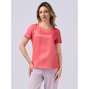 Oltre - Camiseta bimaterial - Rojo