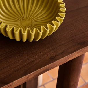 Console ovale bois d'acacia 2 niveaux SANA