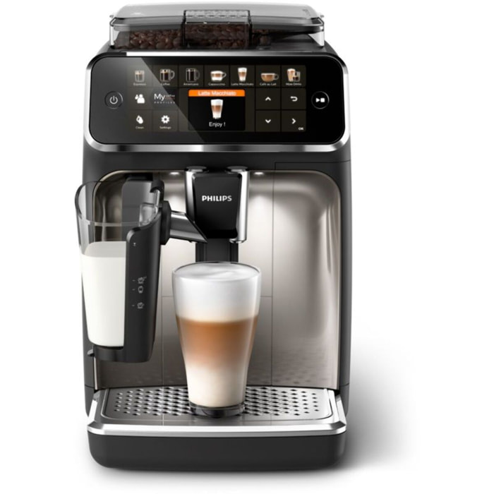 Expresso Broyeur PHILIPS EP5447/90 Machine à café à grain Grise Série 5400 LatteGo