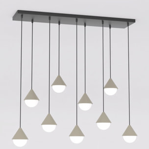 Lampada a sospensione Giro in acciaio nero opaco e vetro