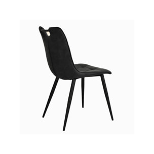 Chaise microfibre effet simili, poignée et pieds noirs - SPOOKY 2