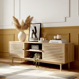 Meuble TV 2 portes couleur chêne - TIVOLI