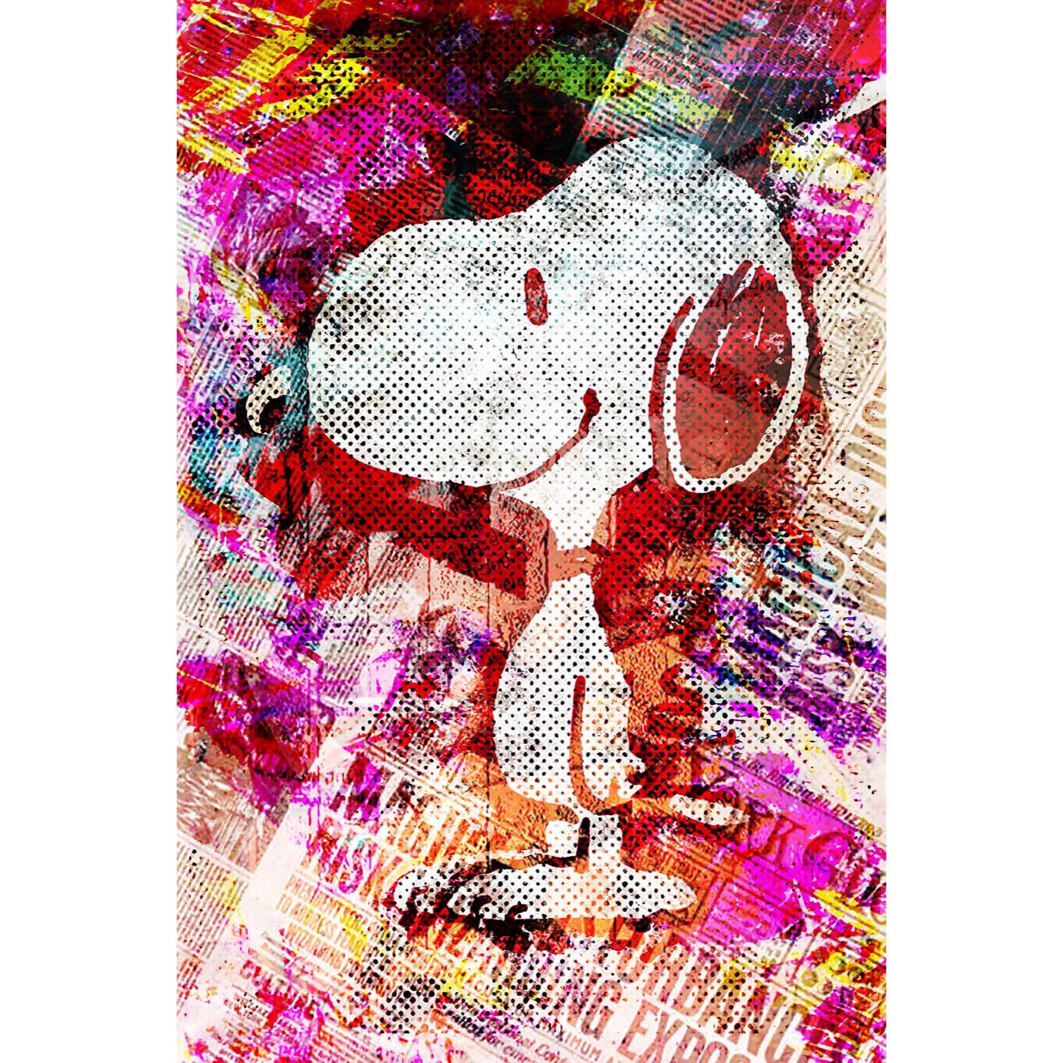 Tableau pop art snoopy graff  Tableau alu Dibond