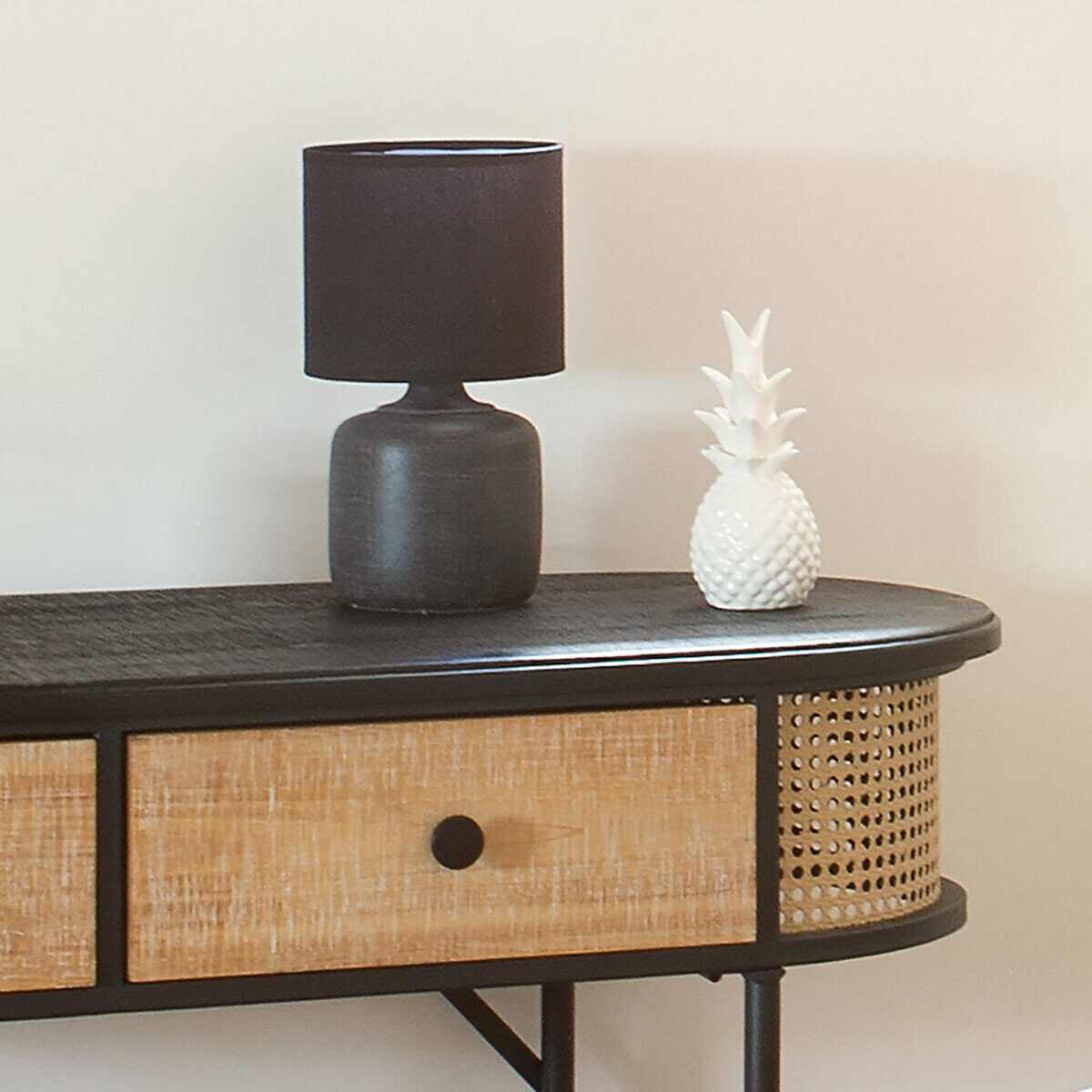 Lampe "Salta" noire - céramique H27 cm