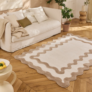 PANTONE - Tapis beige à bords festonnés TERRA DEL SOL