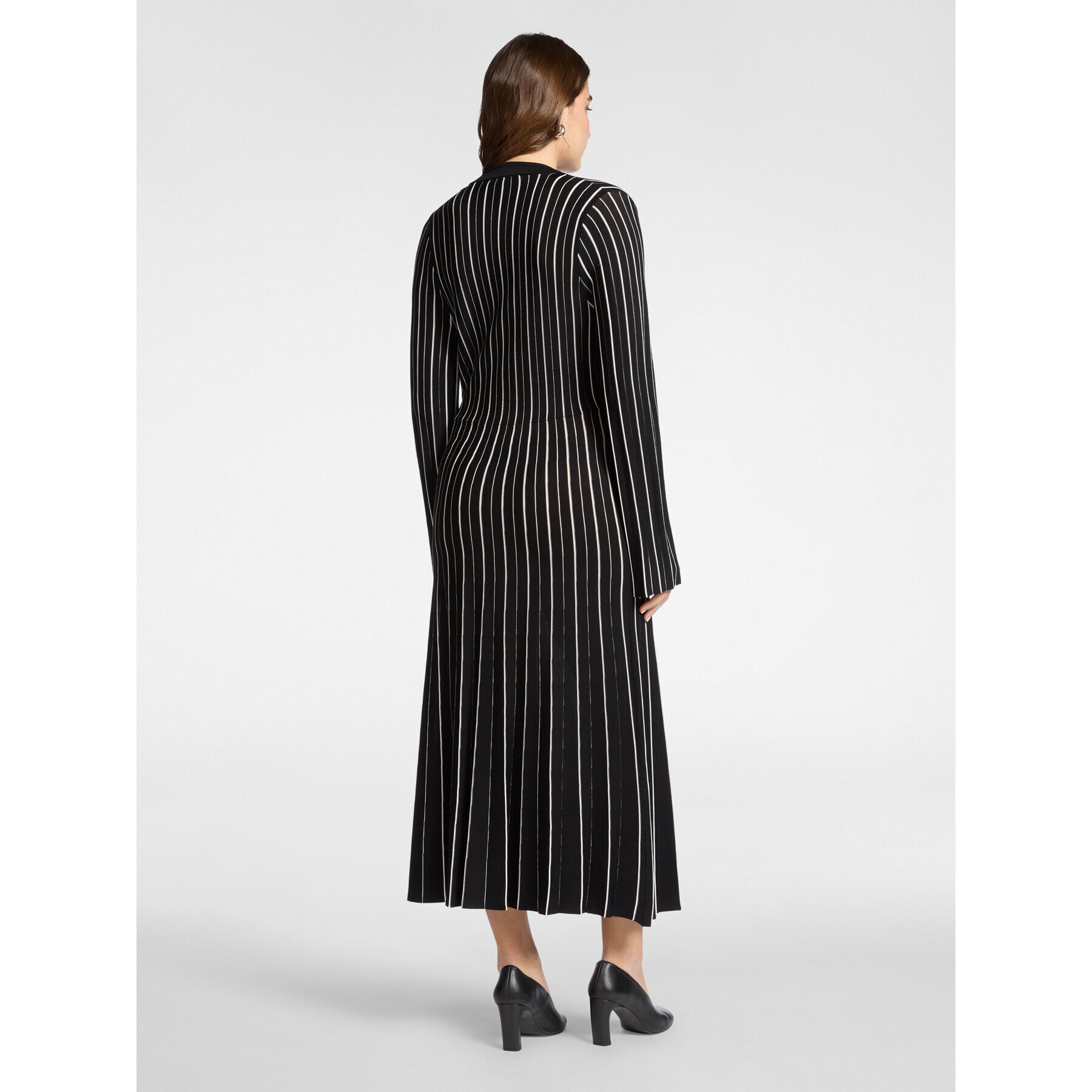 Elena Mirò - Abito in maglia a righe - Nero