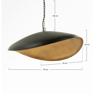 Suspension en métal noir et doré 74 cm - Pacha