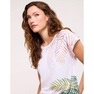 Camiseta Hojas Tropicales Lentejuelas - Bahamita
