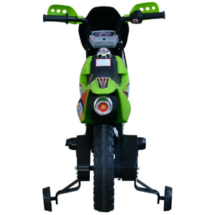 Motocross électrique 35 W enfant 3 à 6 ans dim. 107L x 53l x 70H cm roulettes amovibles vert