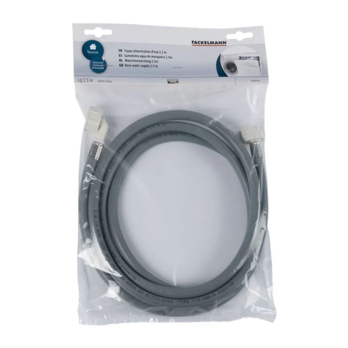 Tuyau d'alimentation femelle eau droit coudé Fackelmann