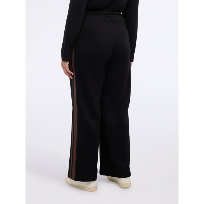 Fiorella Rubino - Pantaloni Wide Leg in tessuto scuba - Nero