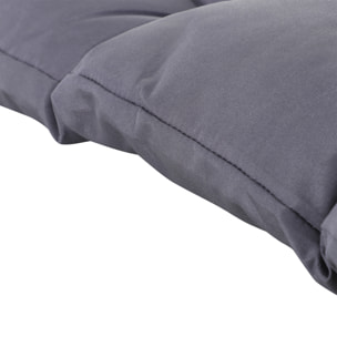 Coussin matelas assise dossier pour banc de jardin balancelle canapé 2 places grand confort 132 x 110 x 10 cm gris