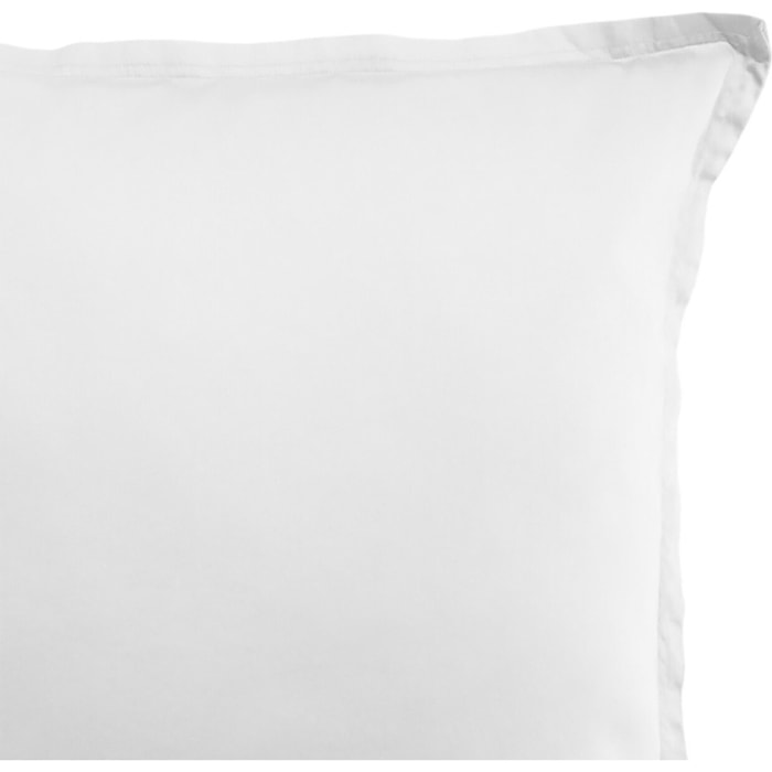 Paire de Taies D'oreiller 100% Satin De Coton 105 Fils Blanc