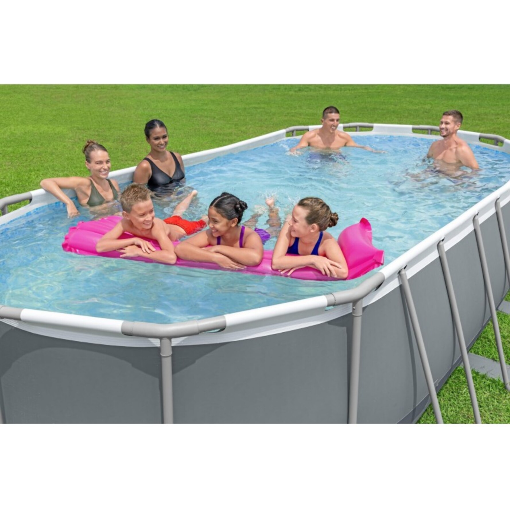 Bestway Piscine hors sol tubulaire ovale Bestway Power Steel 549 x 274 x 122 cm gris