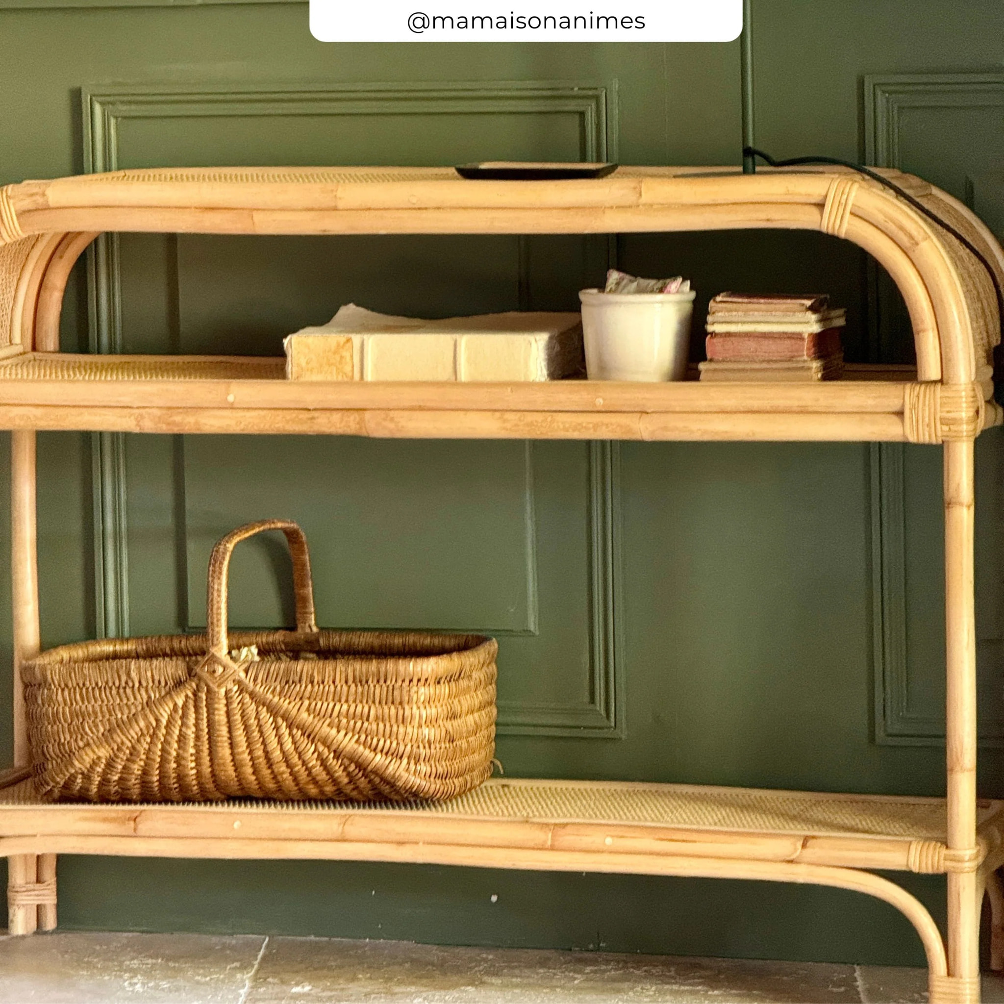 Console en rotin 2 étagères - Gaspy