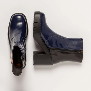 Botines con tacón 1974 NAPPA SHINNY NAVY-BLACK/BERNA color Navy-black