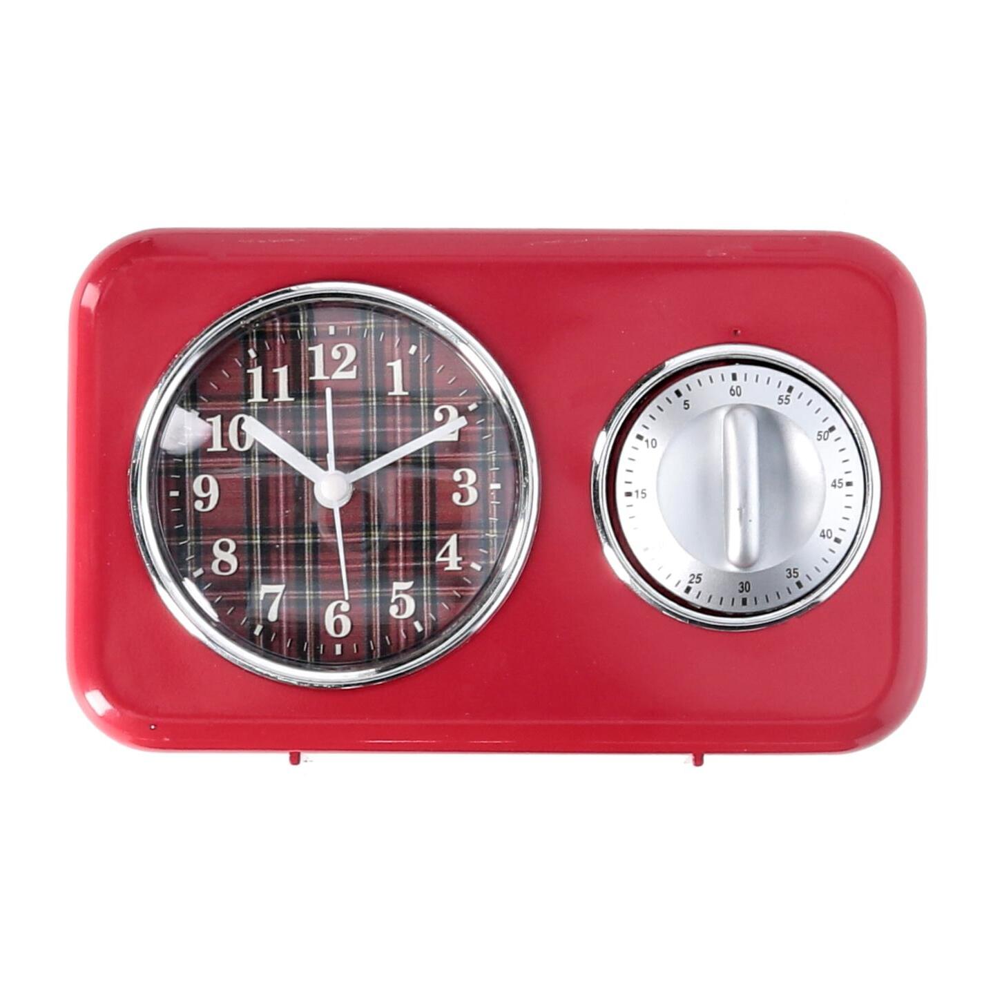 Orologio in plastica con timer rosso cm17x5x10,5