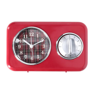 Orologio in plastica con timer rosso cm17x5x10,5