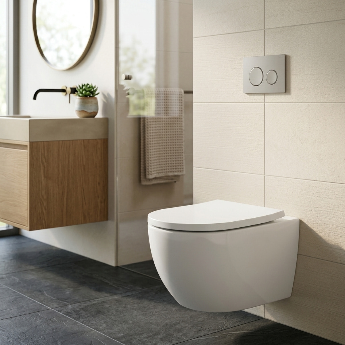 Vortex WC sans bride avec abattant SoftClose et fixations invisibles, blanc (SATFUS010RTORP)