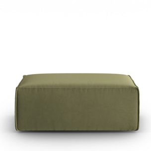 Pouf "Mackay" en velours vert clair