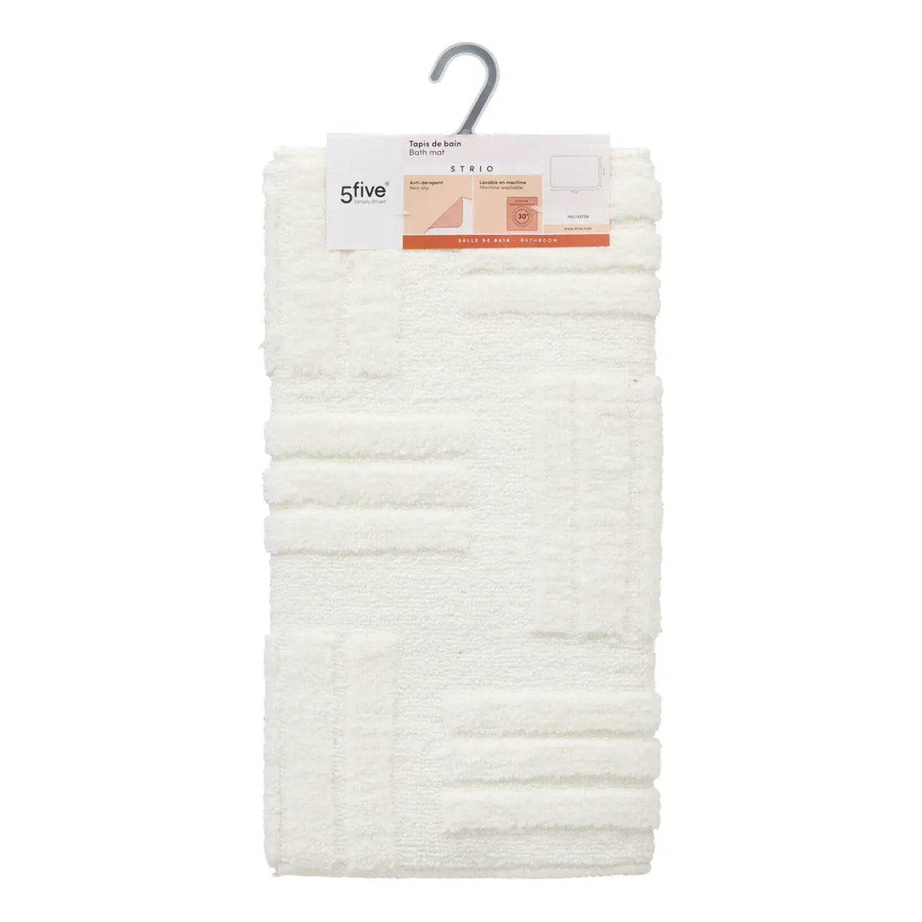Tapis de bain Strio 50x75cm blanc