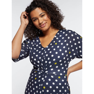 Fiorella Rubino - Vestito in jersey a pois - Blu