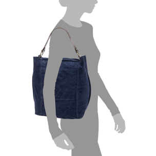 Avigliano bolso shopper mujer. Piel auténtica Gamuza.