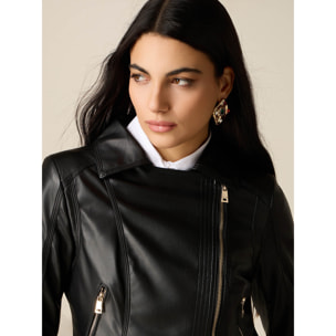 Oltre - Chaqueta de cuero cropped - Negro