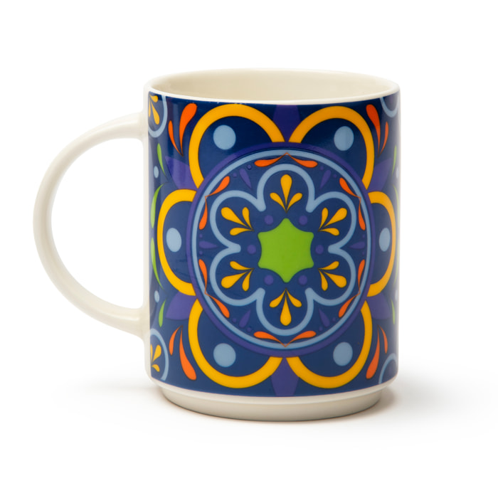 Set 4 Mug Excelsa – Puebla, New Bone China Multicolore
