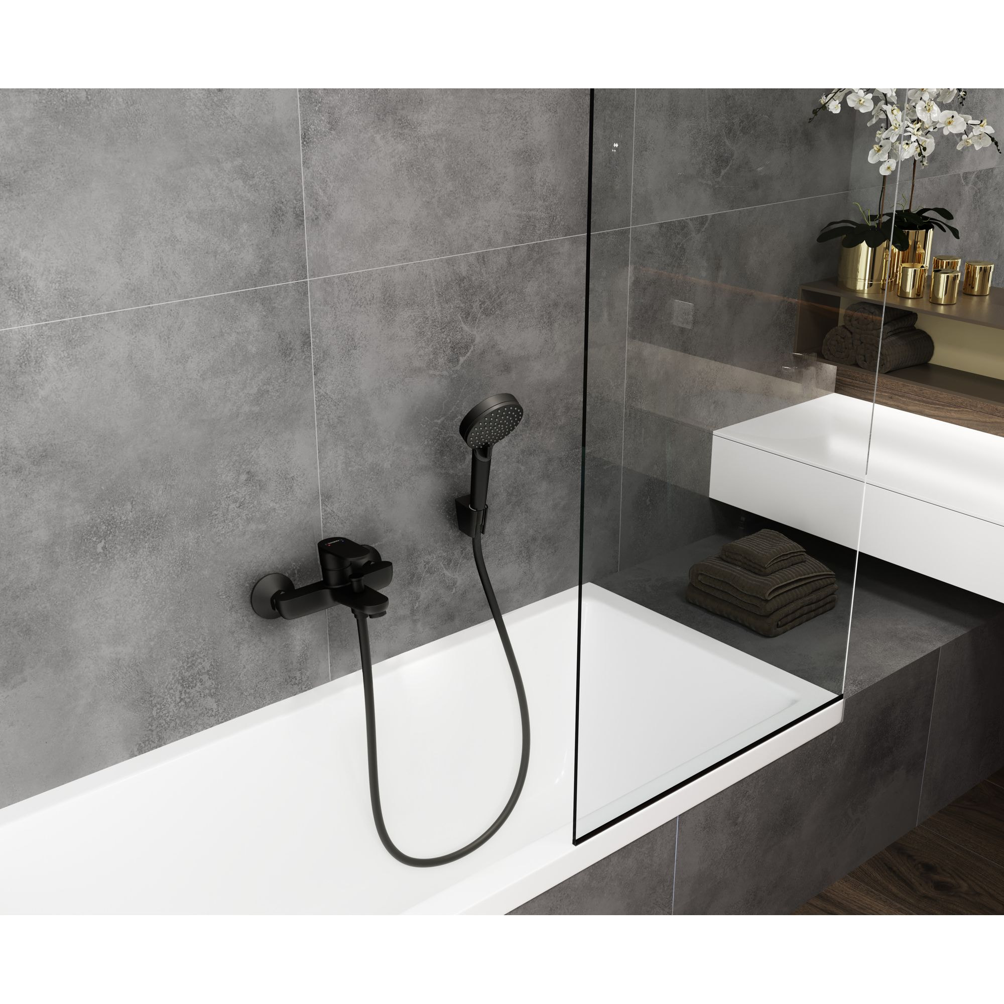 Mitigeur bain douche mural Vernis Blend noir mat