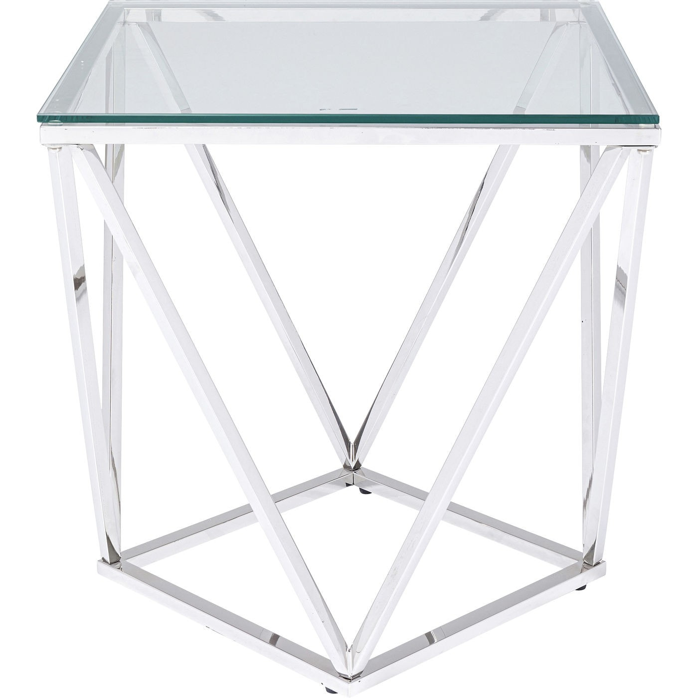 Table d'appoint Cristallo 50x50cm argentée Kare Design