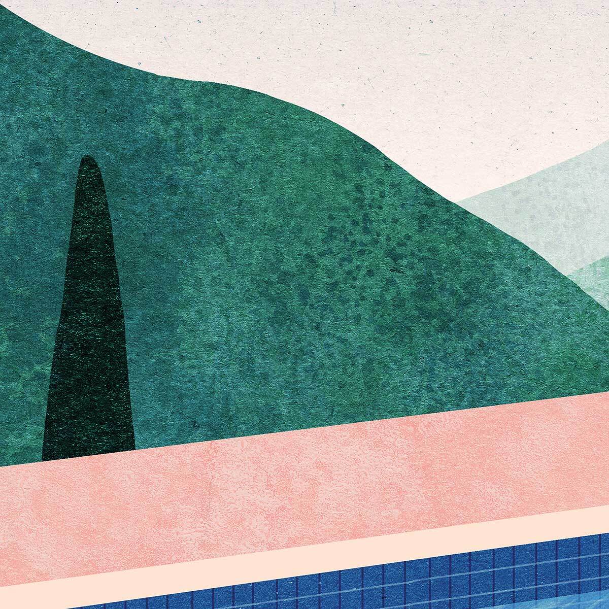 Papier peint longueur en piscine Intissé