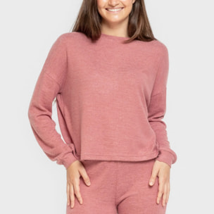 Pijama angorina liso rosa