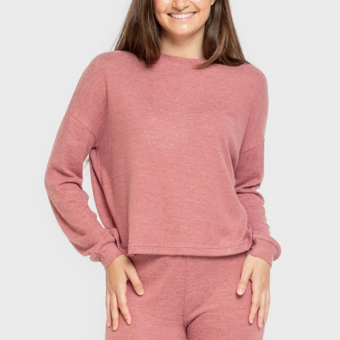 Pijama angorina liso rosa