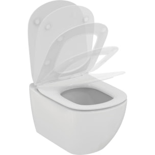 Pack WC Bati support Geberit + Cuvette Ideal Standard Tesi Aquablade + Plaque blanche + Set habillage (TesiGeb3-sabo)