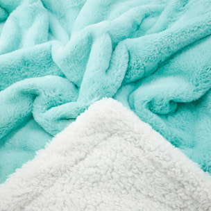 Plaid imitation "Lapin" - Cocoon Aqua - 610g/m²