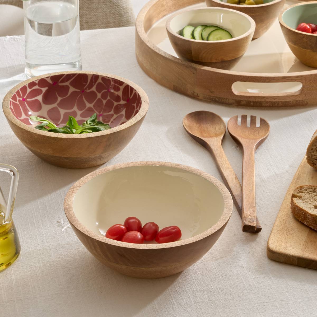 Saladier Inaya D25cm terracotta et manguier