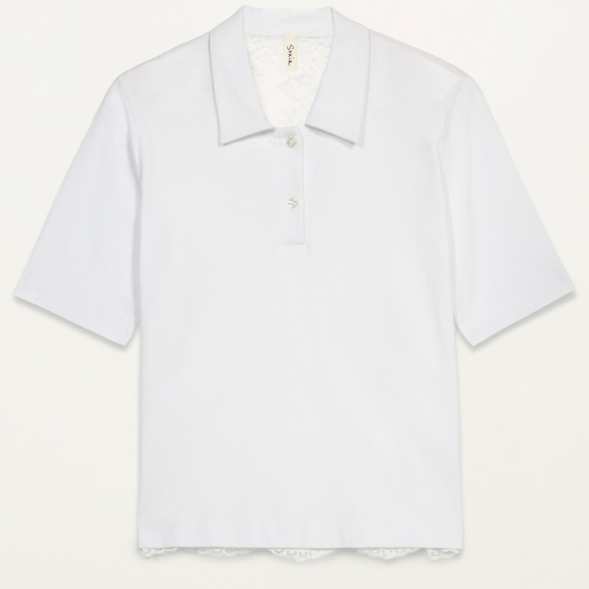 Oltre - Polo con espalda de encaje - Blanco