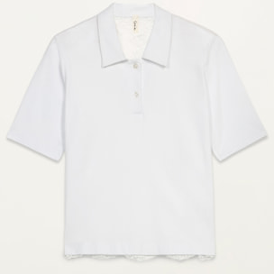 Oltre - Polo con espalda de encaje - Blanco