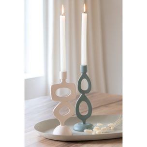 J-Line bougeoir Anneaux - aluminium - vert - 2 pièces
