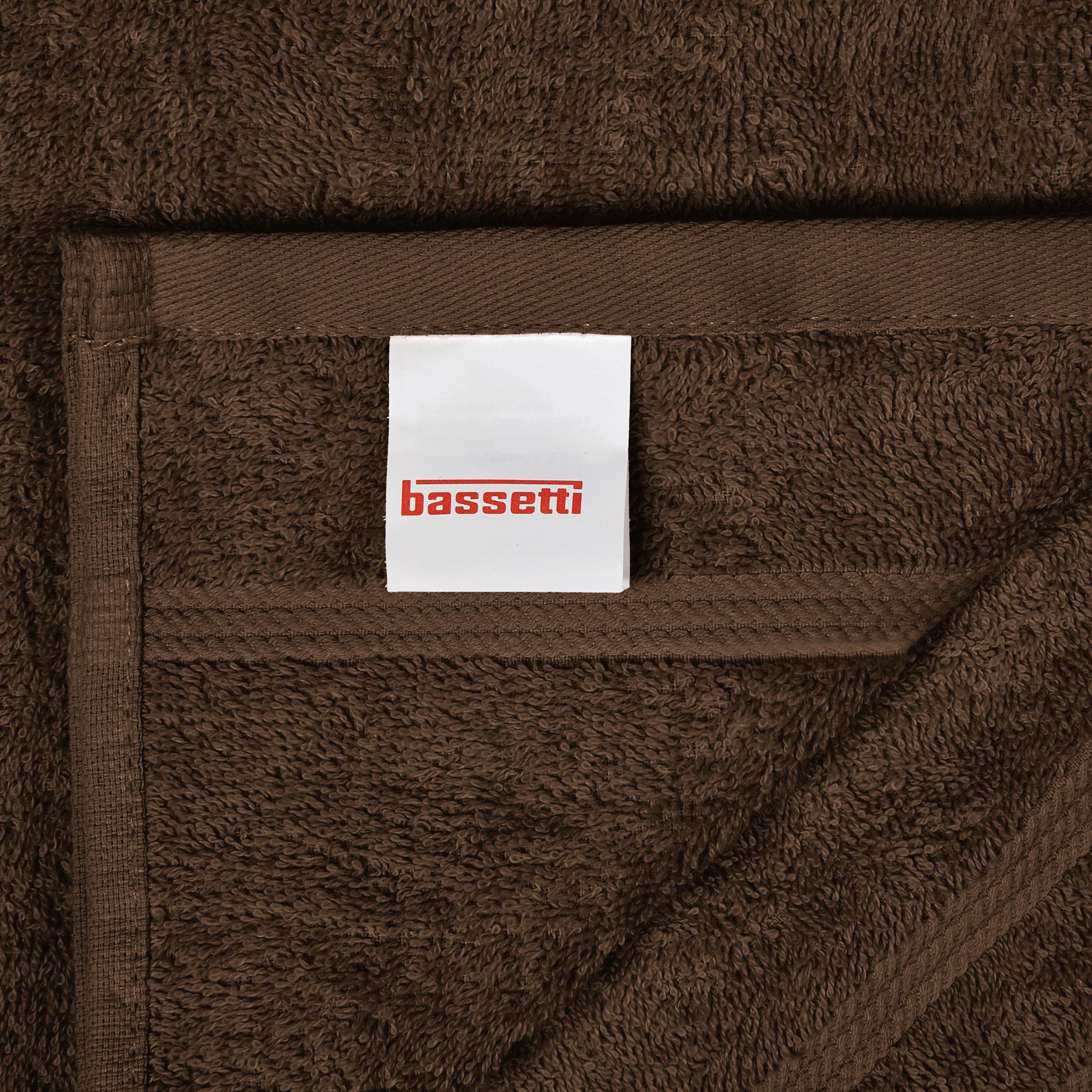 BASSETTI Morbido Asciugamano Asciugamani 480 gr 100% Cotone Set da 5 pz Collezione MONIQUE - CIOCCOLATO M4