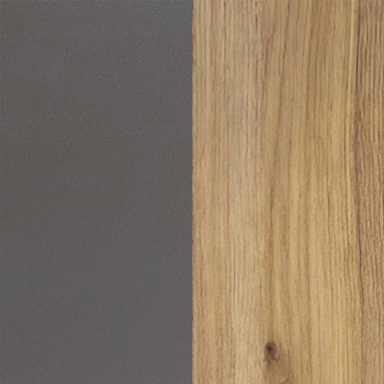 Salón con mueble TV y estanterías en gris grafito y alpino 200 cm Bender Gris Grafito - Alpino