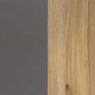 Salón con mueble TV y estanterías en gris grafito y alpino 200 cm Bender Gris Grafito - Alpino