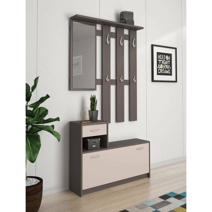 Clint Arredo Ingresso, 100 x 25.5 x 190, Antracite, Bianco